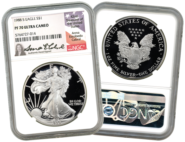 1988-S Silver Eagle PF70