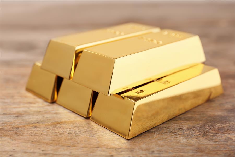 five shiny gold bars