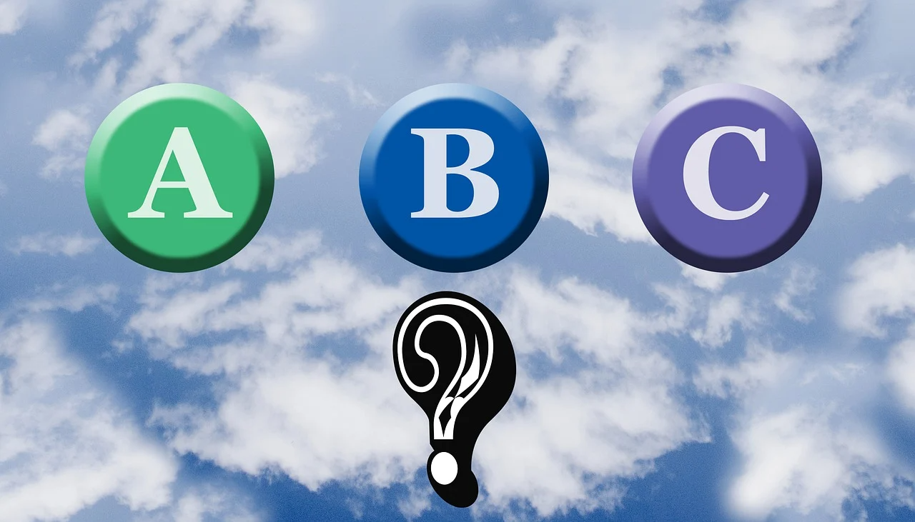 An illustration of three choices: A, B, and C