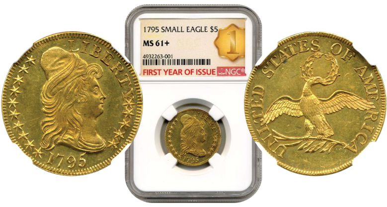 1795 $5 Small Eagle MS61