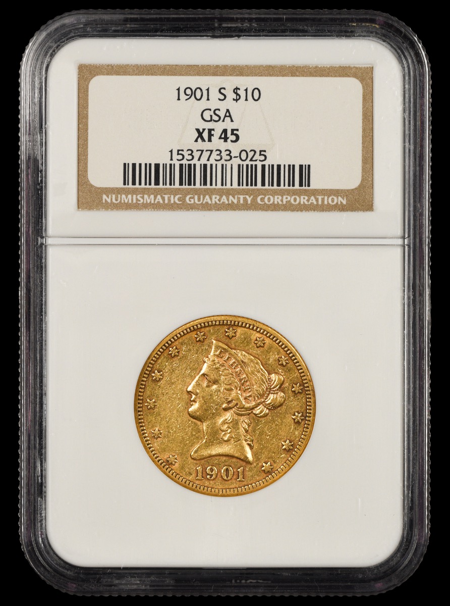 1901 S $10 Gold NGC XF45 GSA XF45