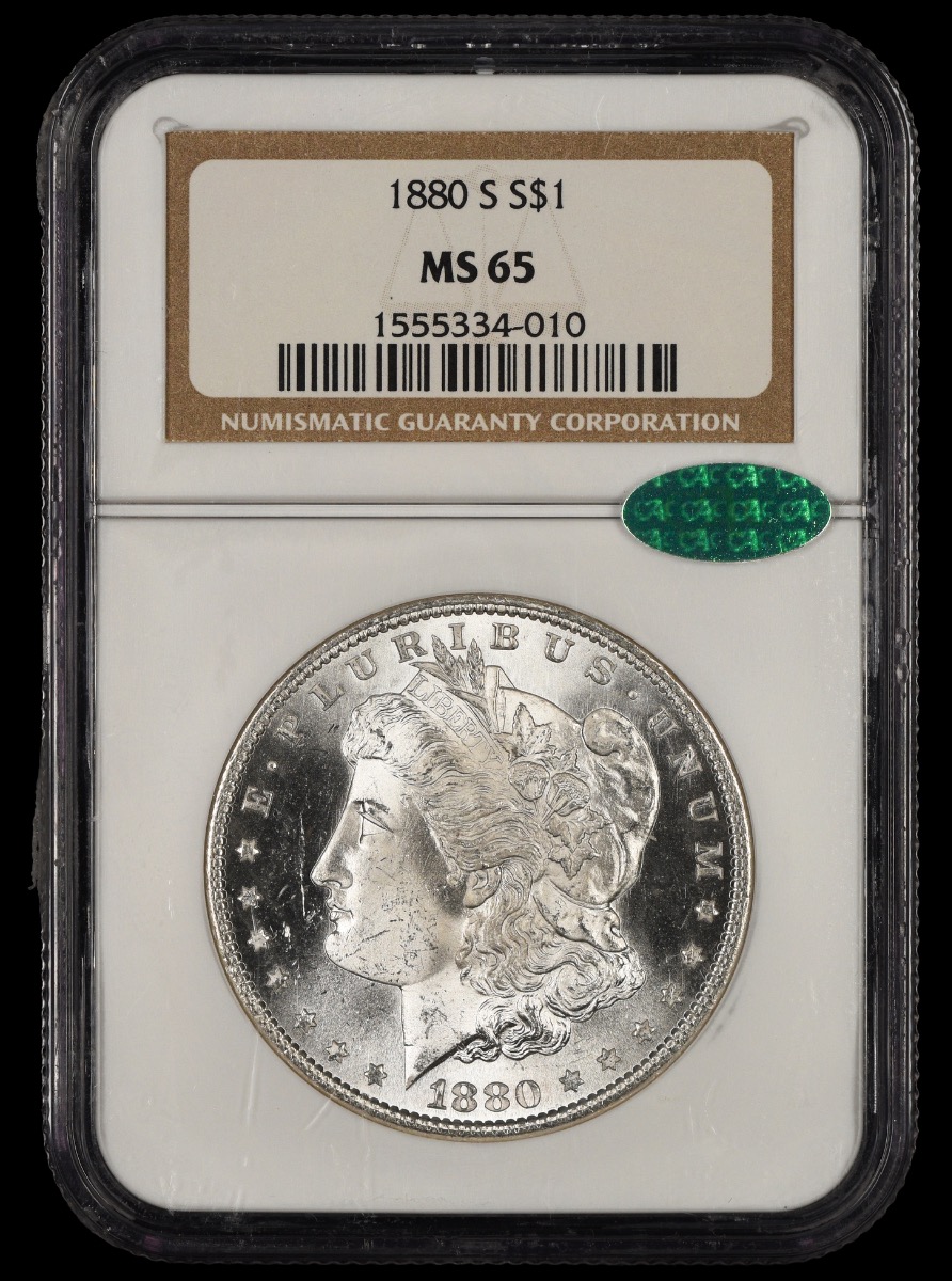 1880 S $1 NGC MS65 CAC MS65 CAC
