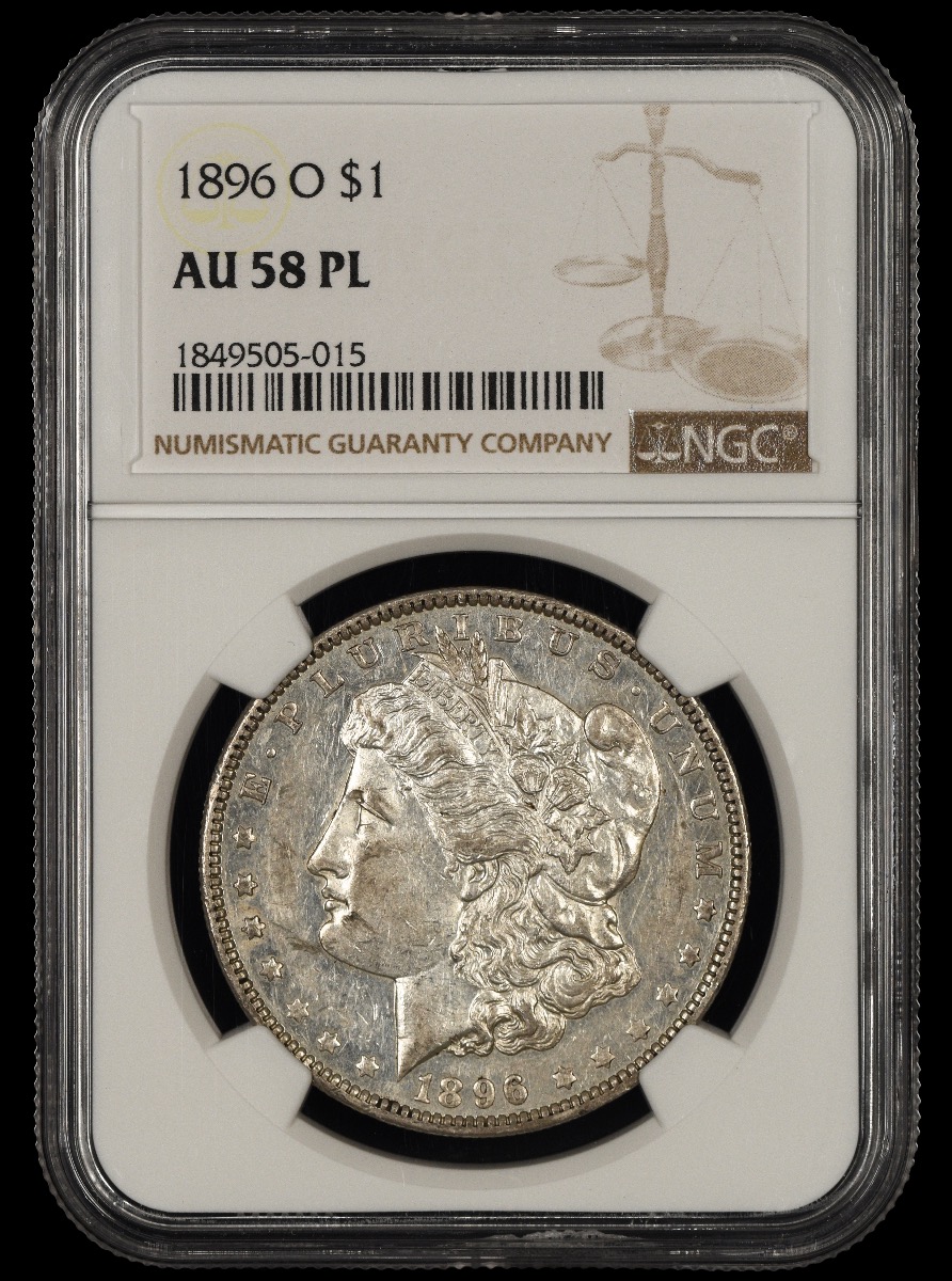 1896 O $1 NGC AU58PL AU58PL