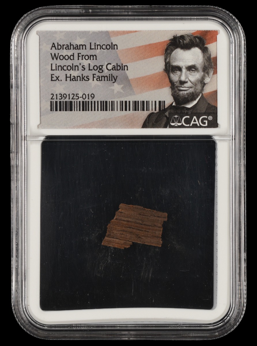 Abraham Lincoln Wood from Lincolns Log Cabin ex Hanks Family 