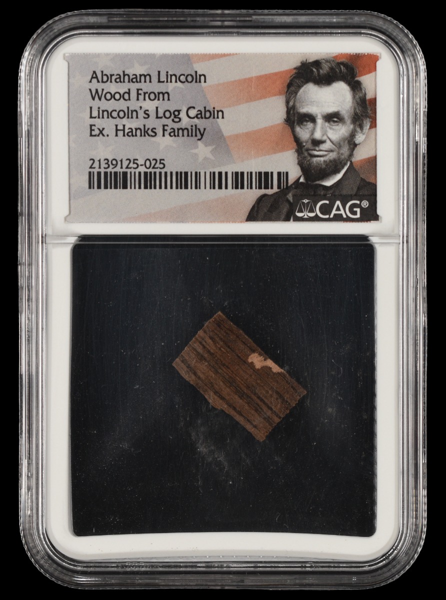Abraham Lincoln Wood from Lincolns Log Cabin ex Hanks Family 