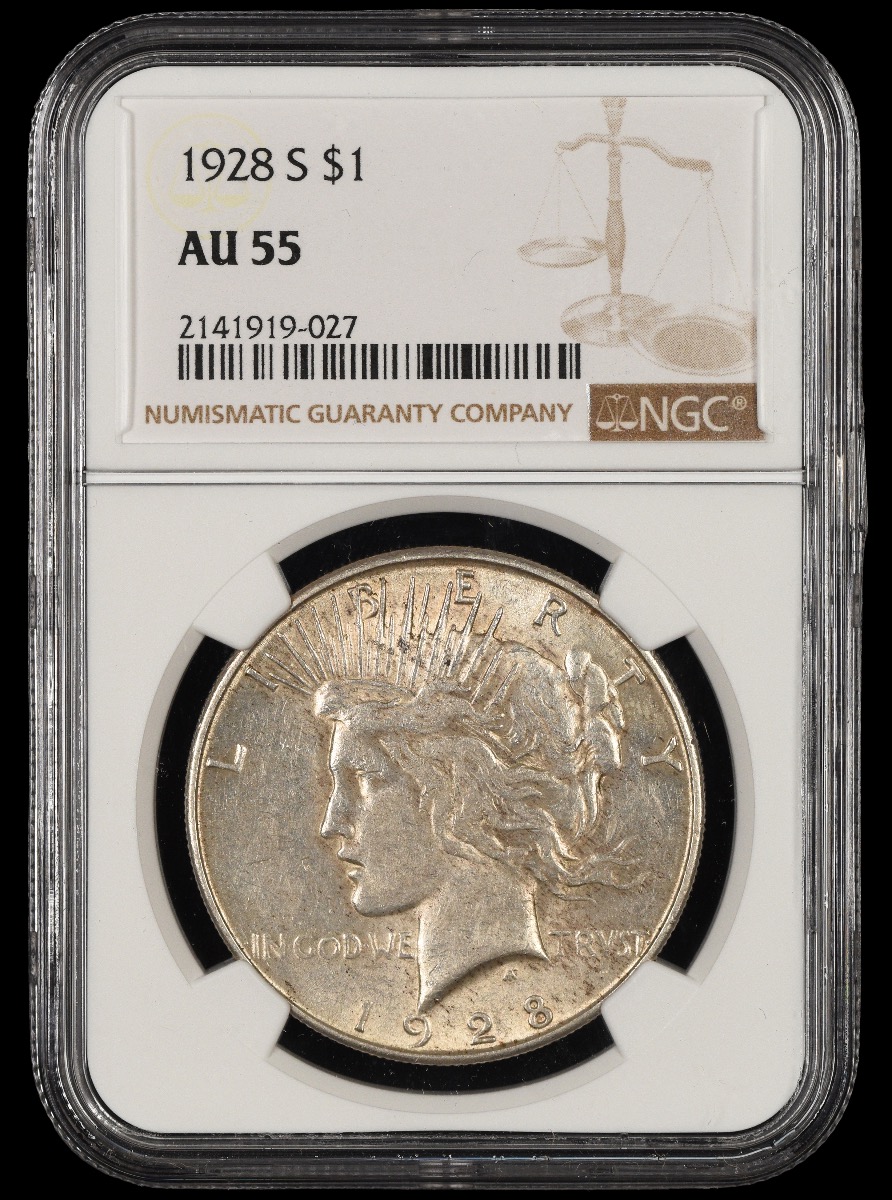 1928 S $1 NGC AU55 AU55