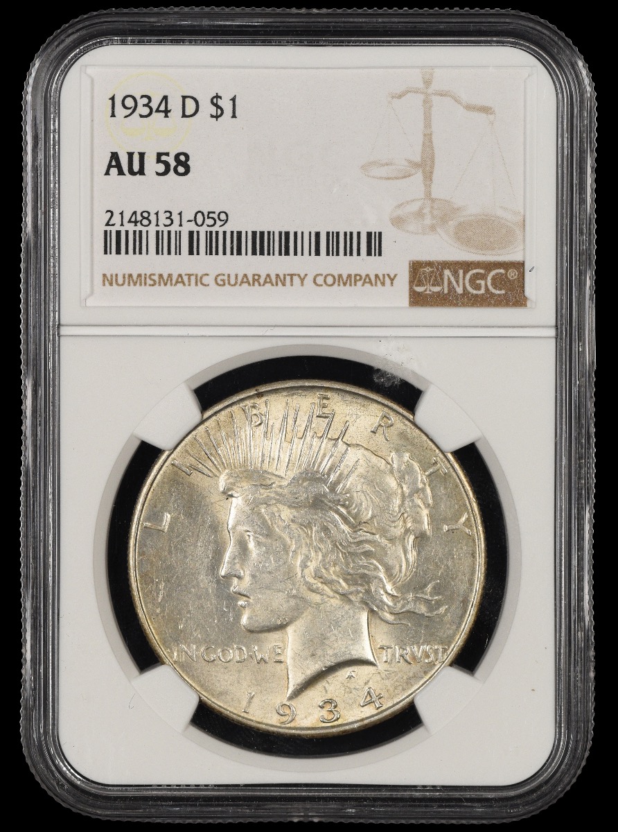 1934 D $1 NGC AU58 AU58