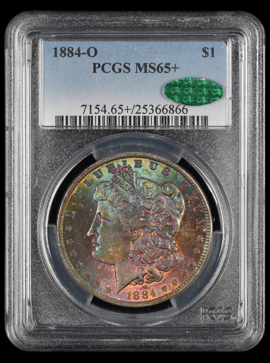 1884 O $1 PCGS MS65+ CAC Attractively Toned MS65+ CAC
