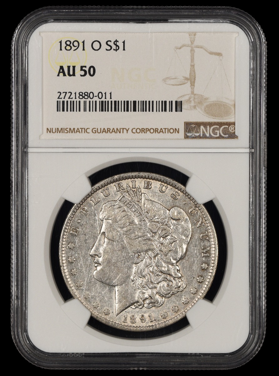 1891 O $1 NGC AU50 50