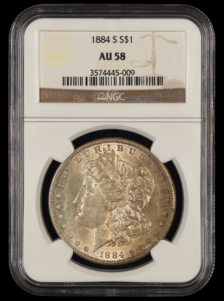 1884 S $1 NGC AU58 AU58