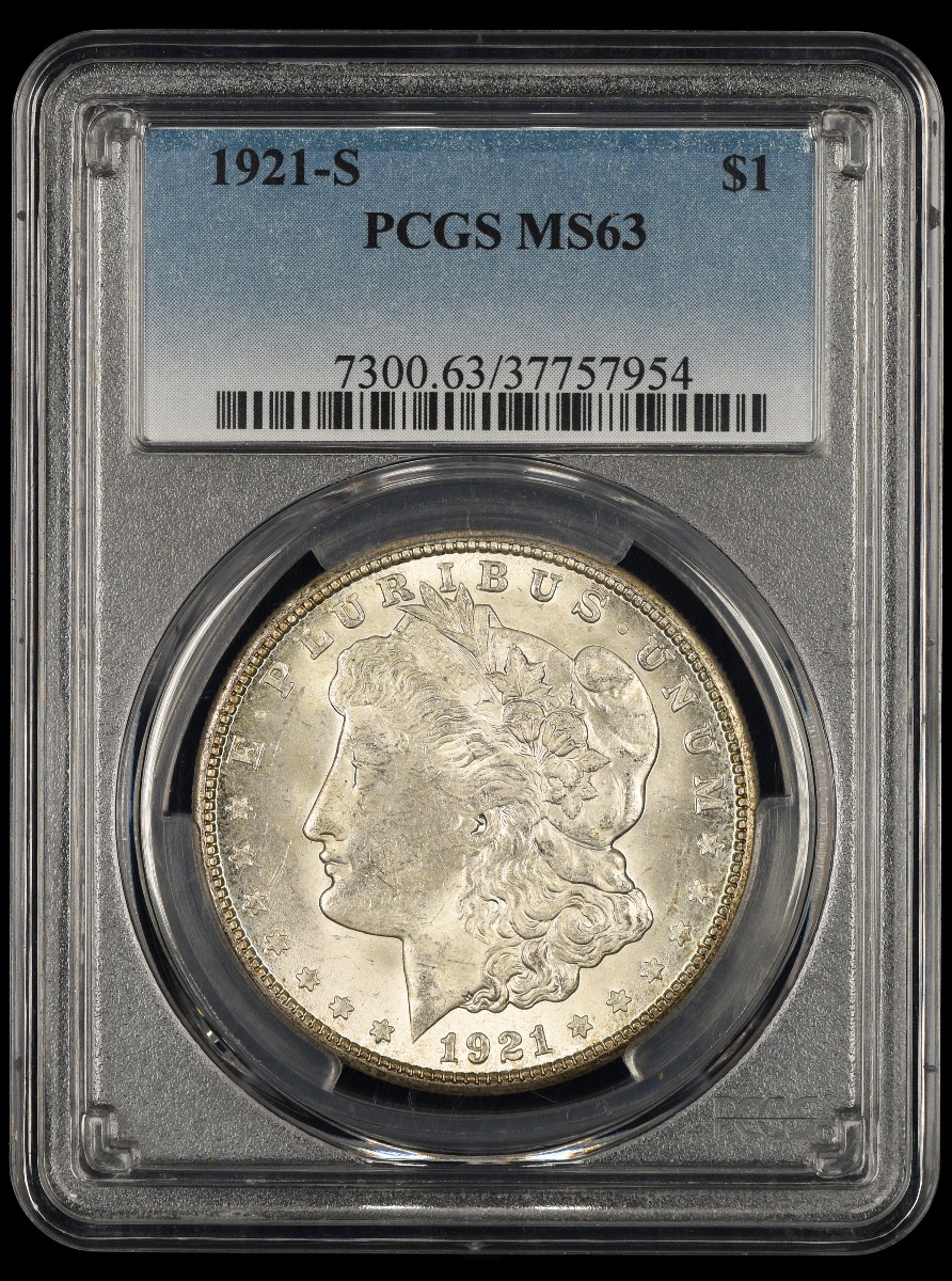 1921 S $1 PCGS MS63 63