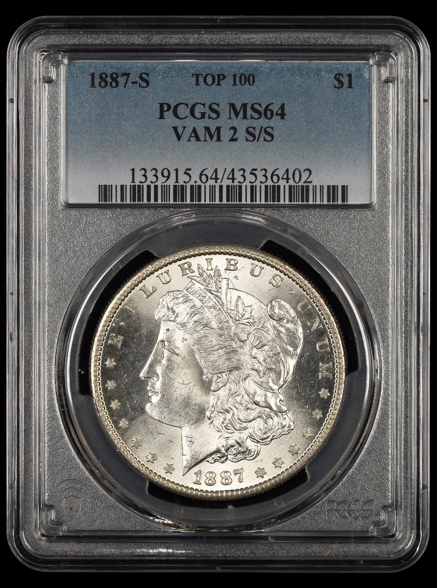 1887 S $1 PCGS MS64 VAM-2 S/S Top 100 MS64