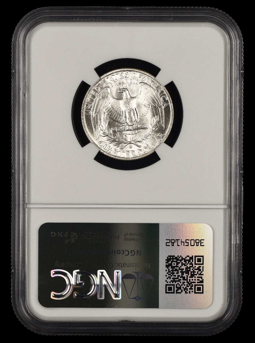 1964 D Washington Quarter Type C Reverse FS-901 Bill Fivaz Signature Label NGC MS64 CAC