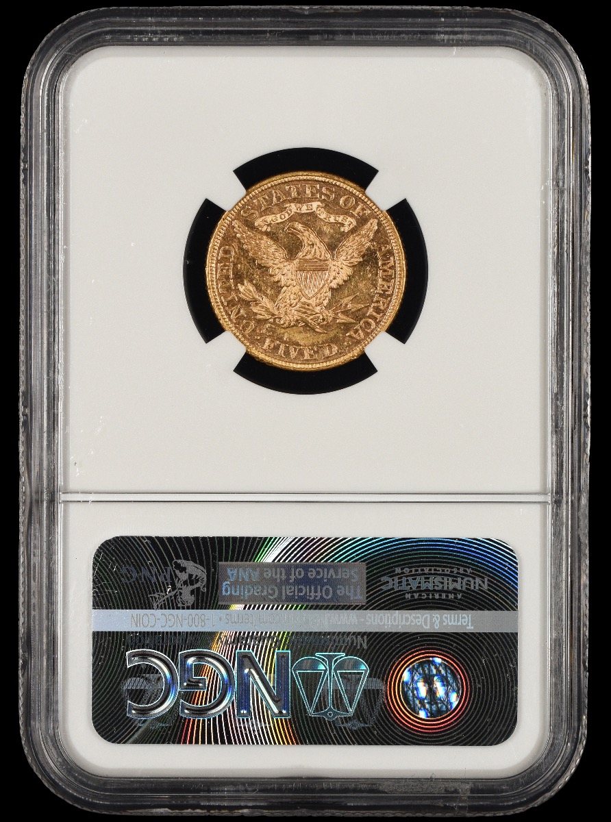 1893 $5 Gold NGC MS63+PL MS63+PL