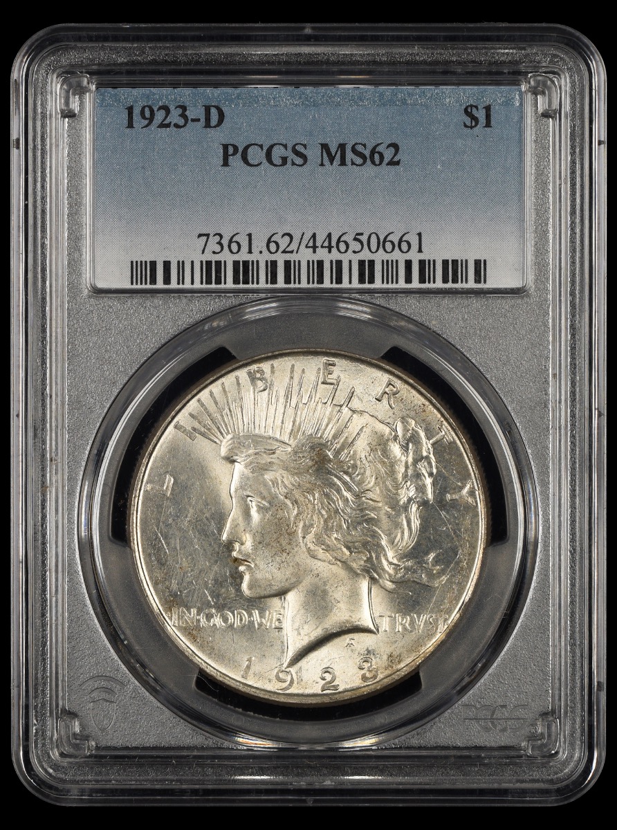 1923 D $1 PCGS MS62 MS62