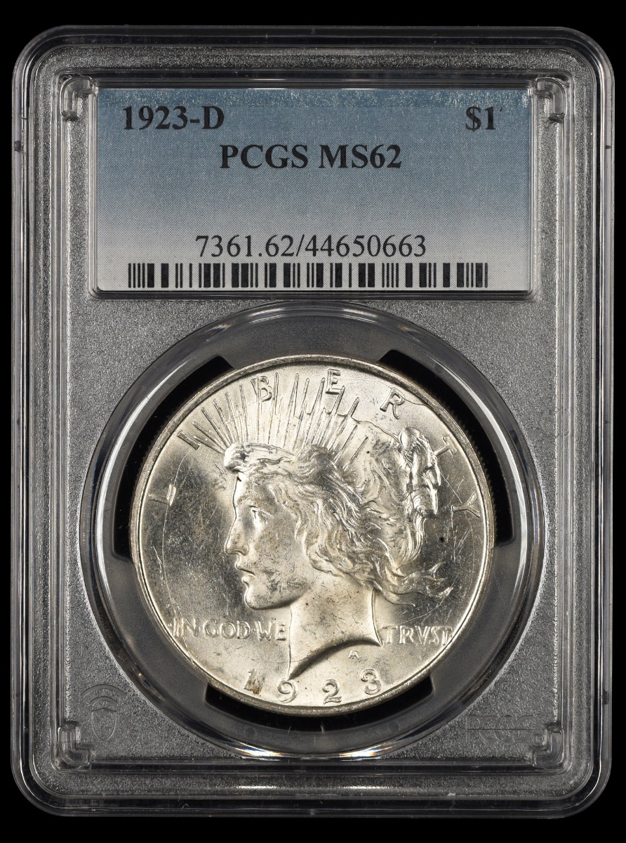 1923 D $1 PCGS MS62 MS62