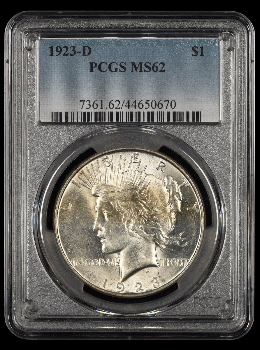1923 D $1 PCGS MS62 MS62