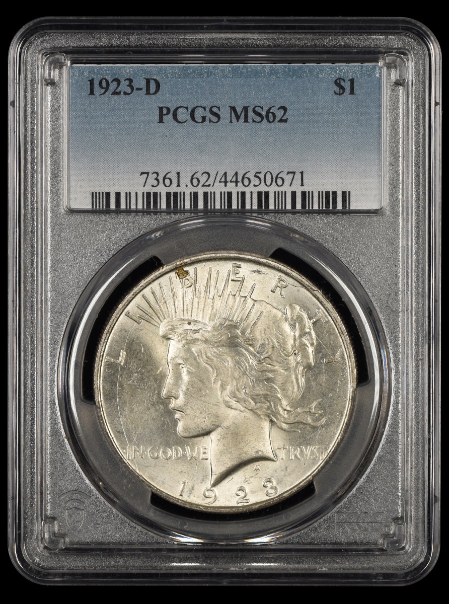 1923 D $1 PCGS MS62 MS62