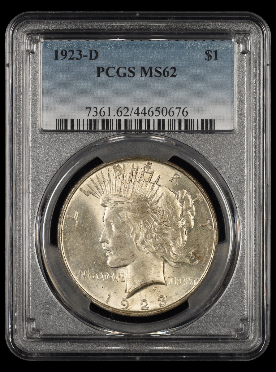 1923 D $1 PCGS MS62 MS62