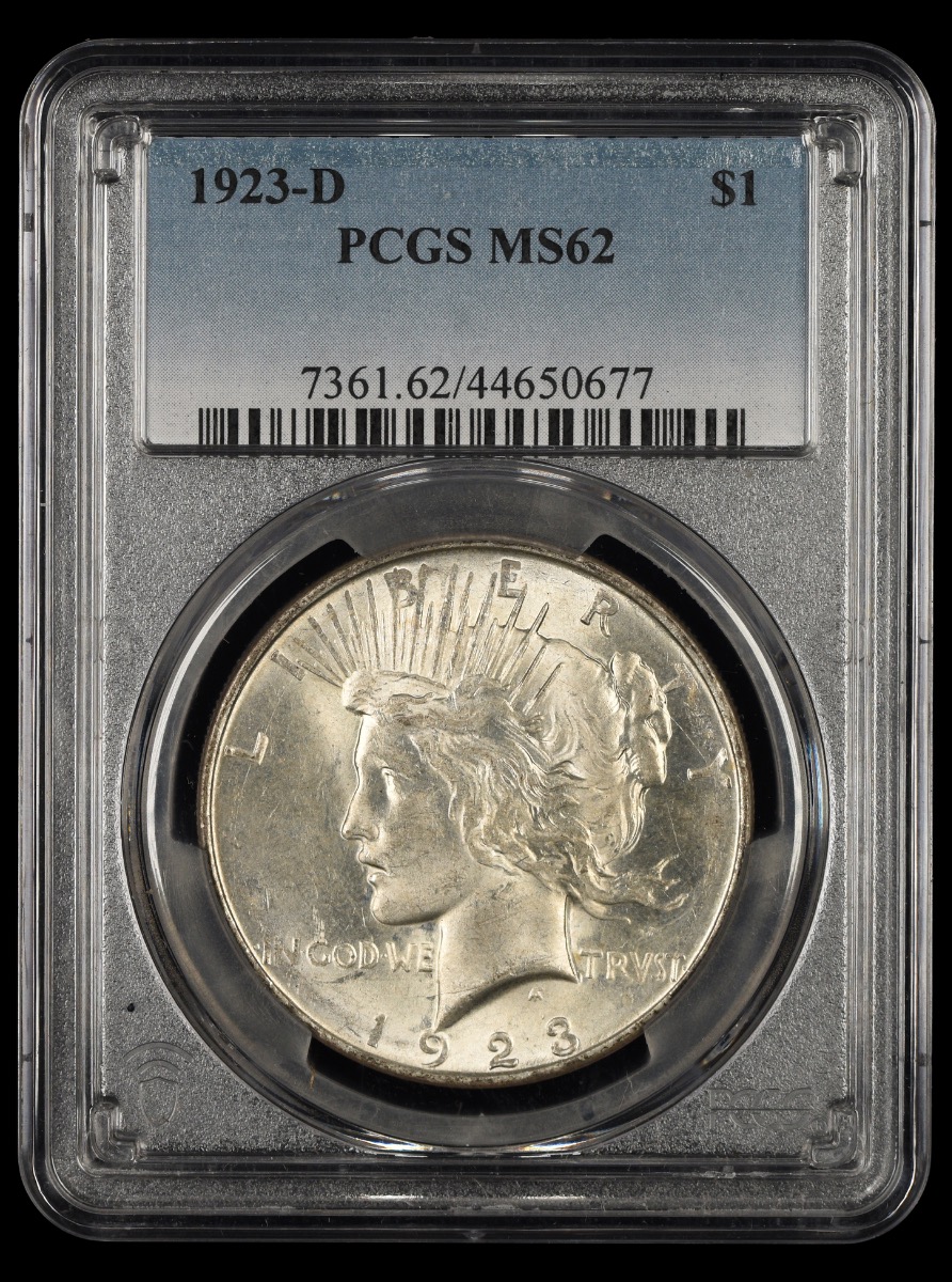 1923 D $1 PCGS MS62 MS62