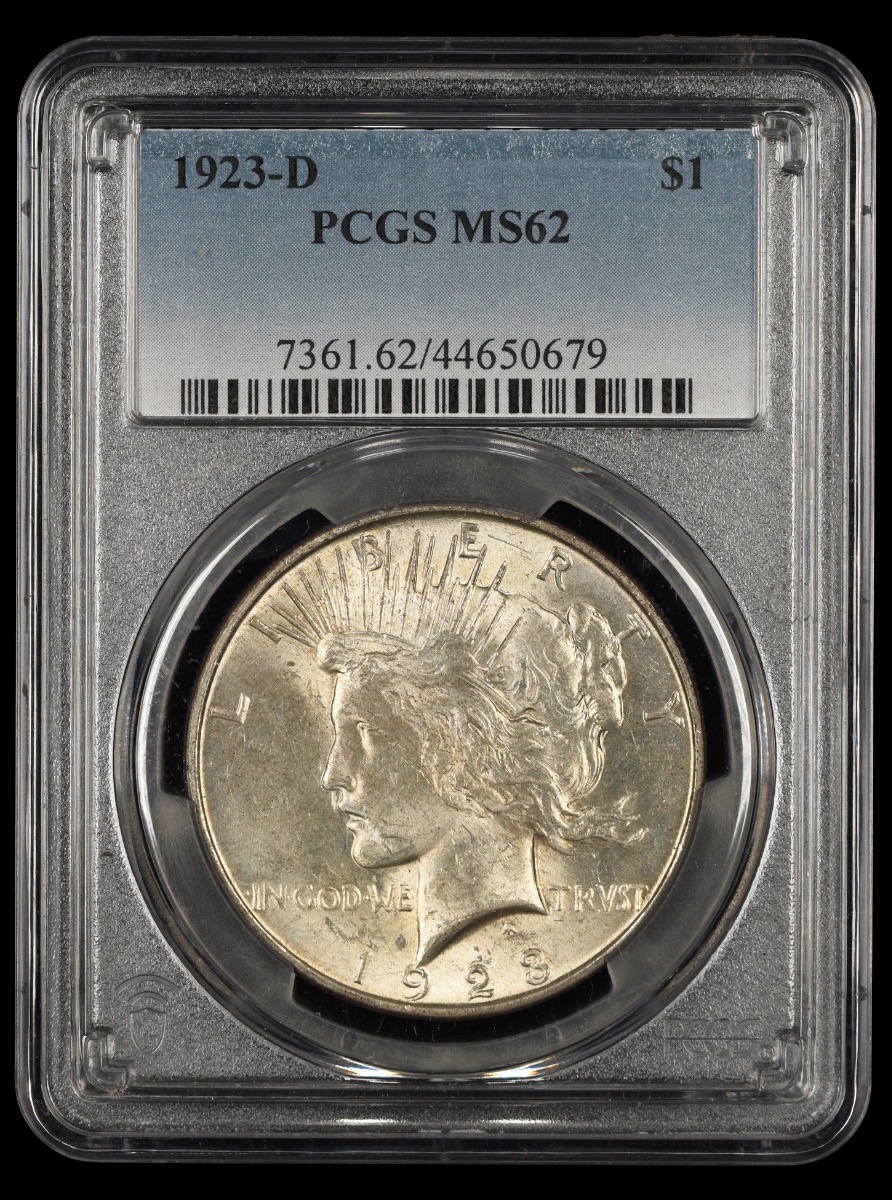 1923 D $1 PCGS MS62 MS62