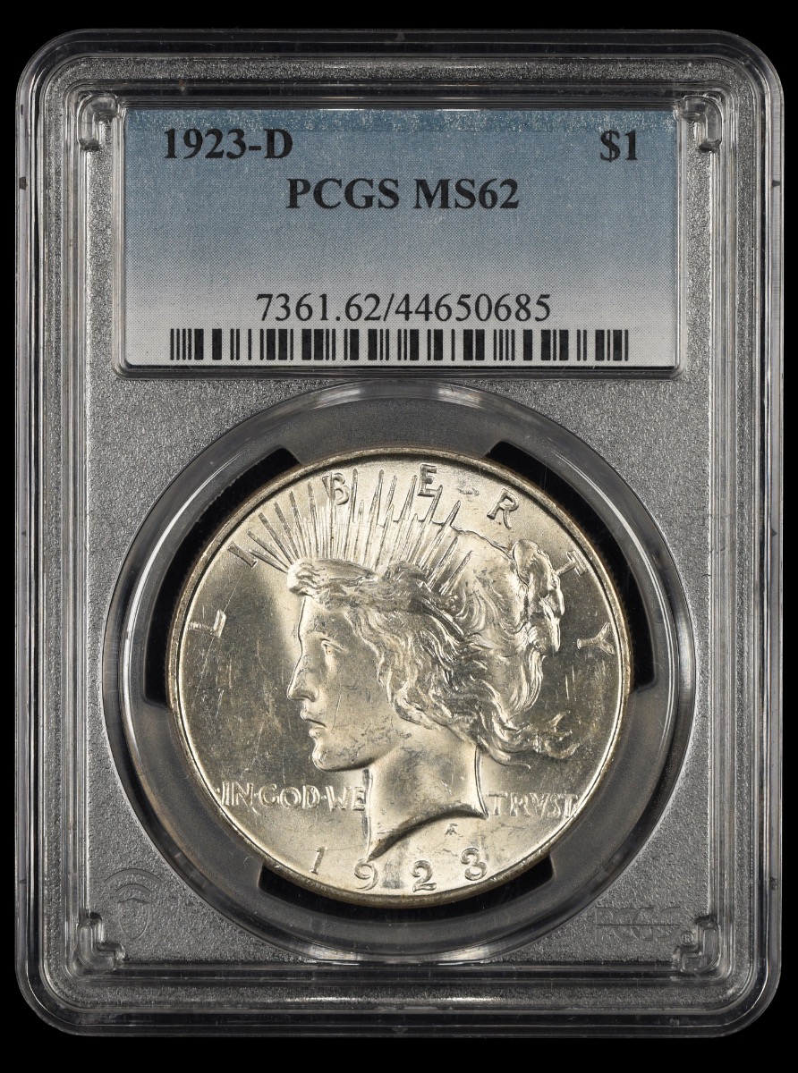 1923 D $1 PCGS MS62 MS62