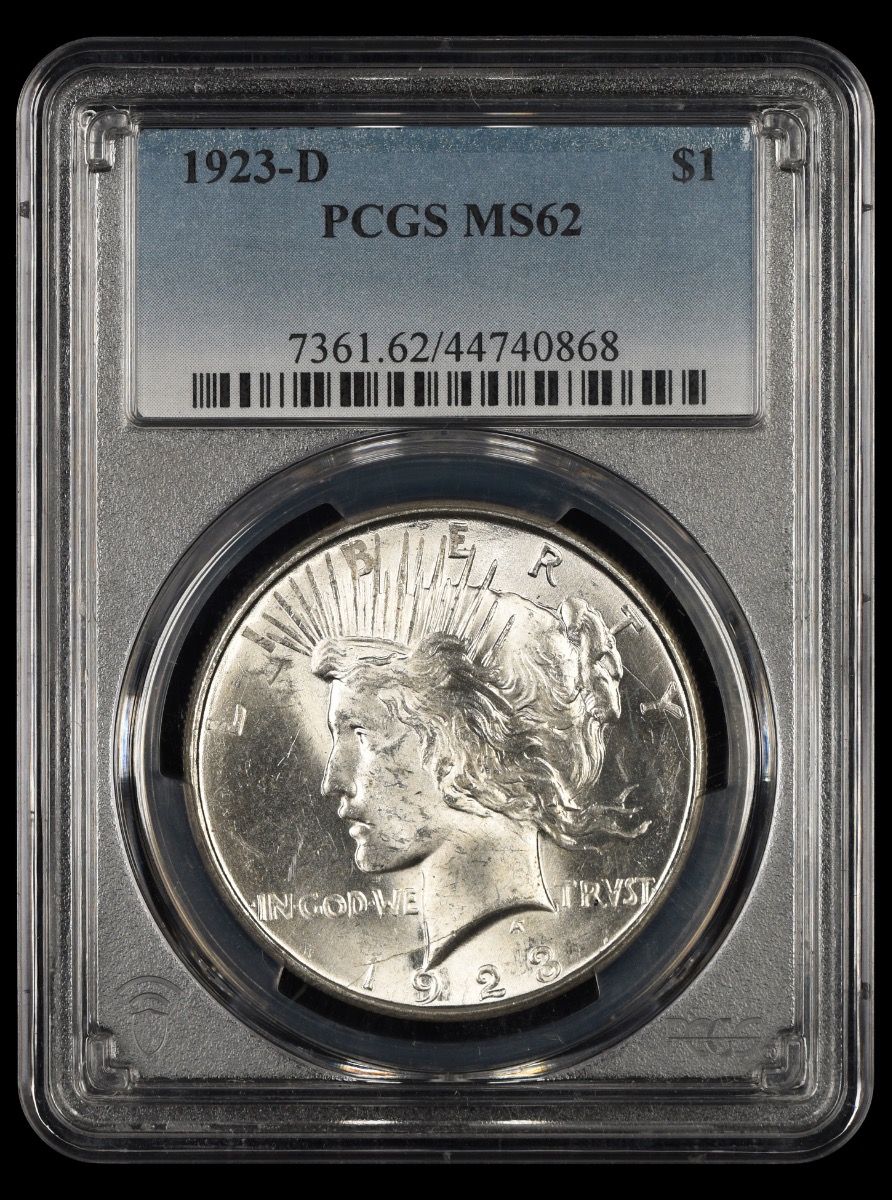 1923 D $1 PCGS MS62 MS62