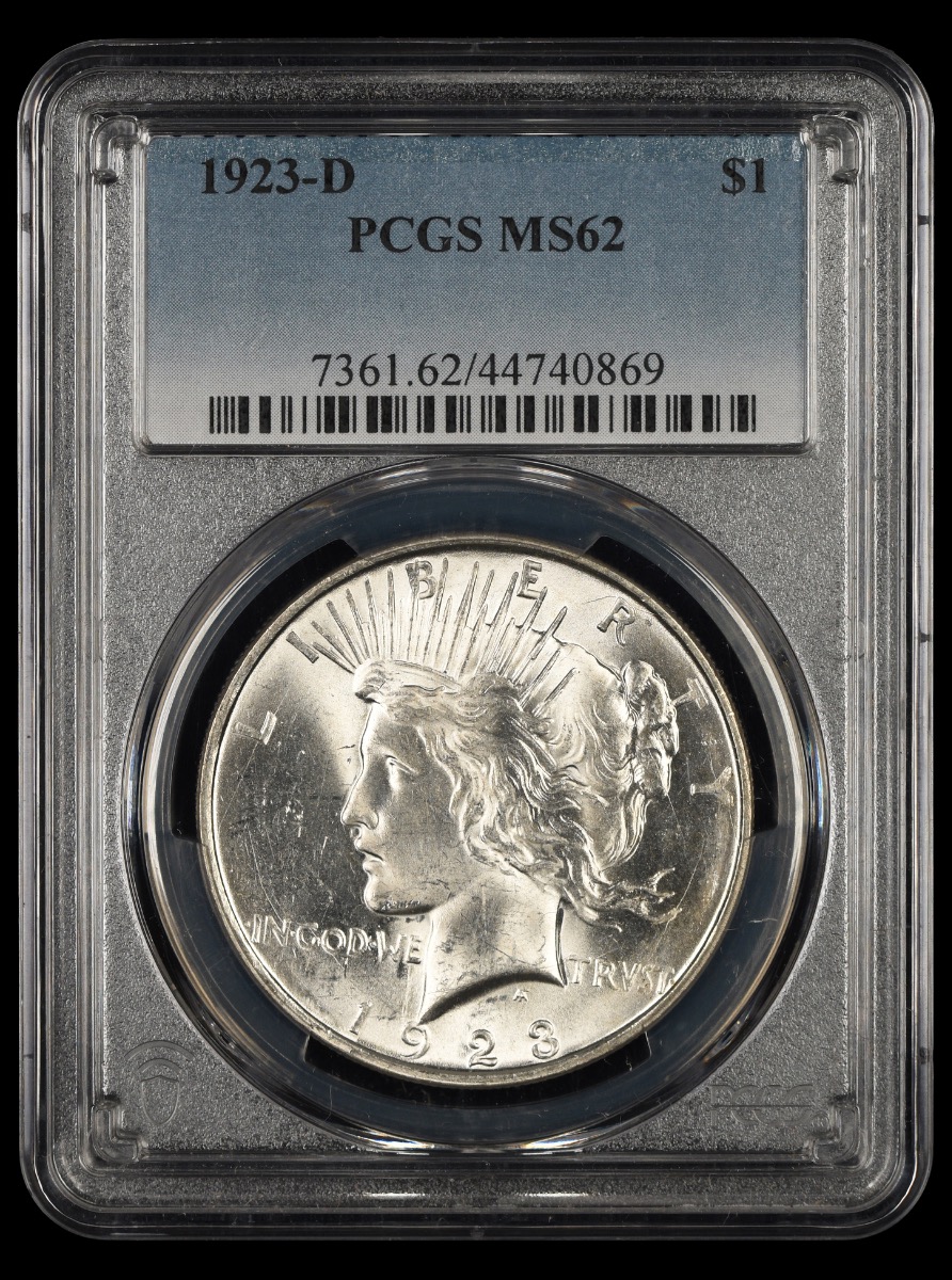 1923 D $1 PCGS MS62 MS62