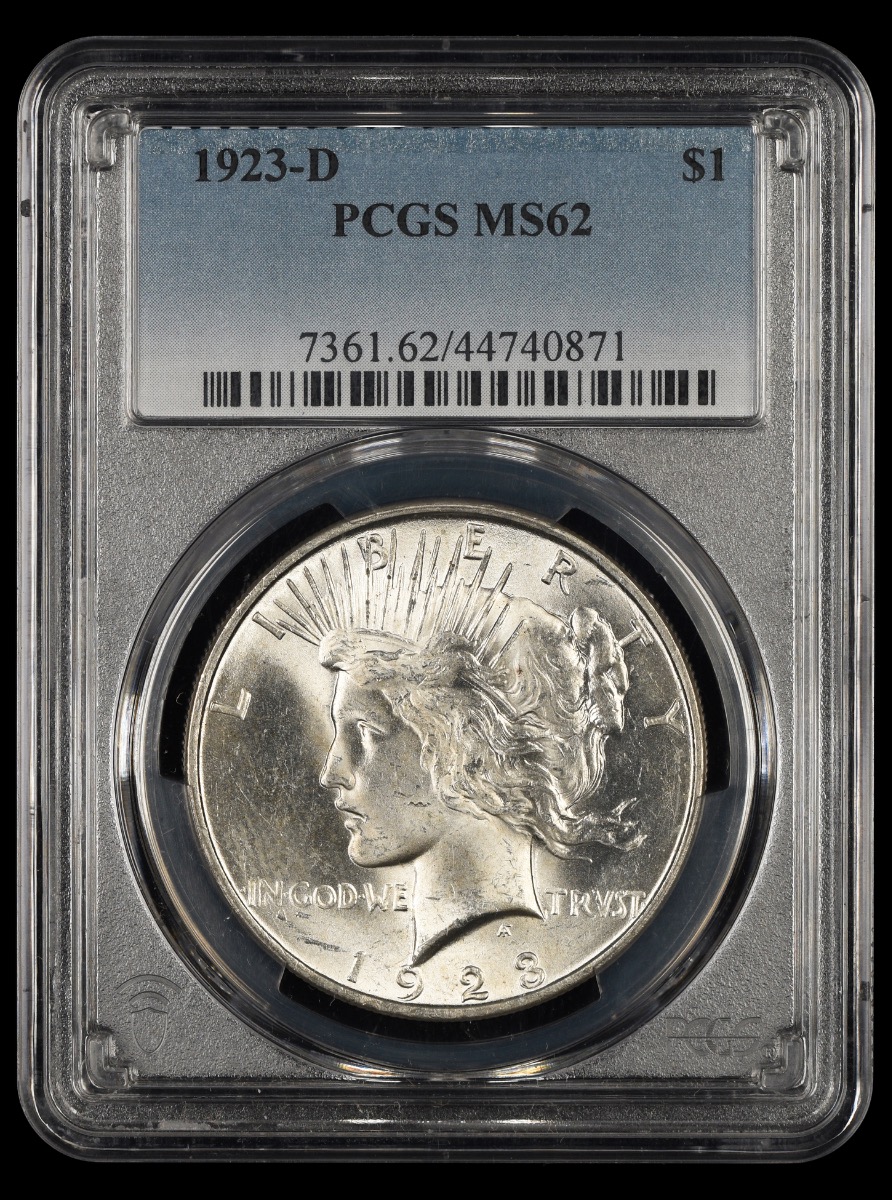 1923 D $1 PCGS MS62 MS62
