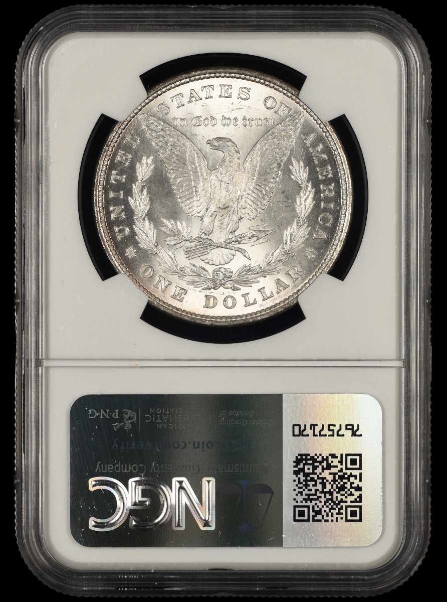 1878 8TF $1 VAM 17 NGC MS64 Bill Fivaz Signature Label MS64