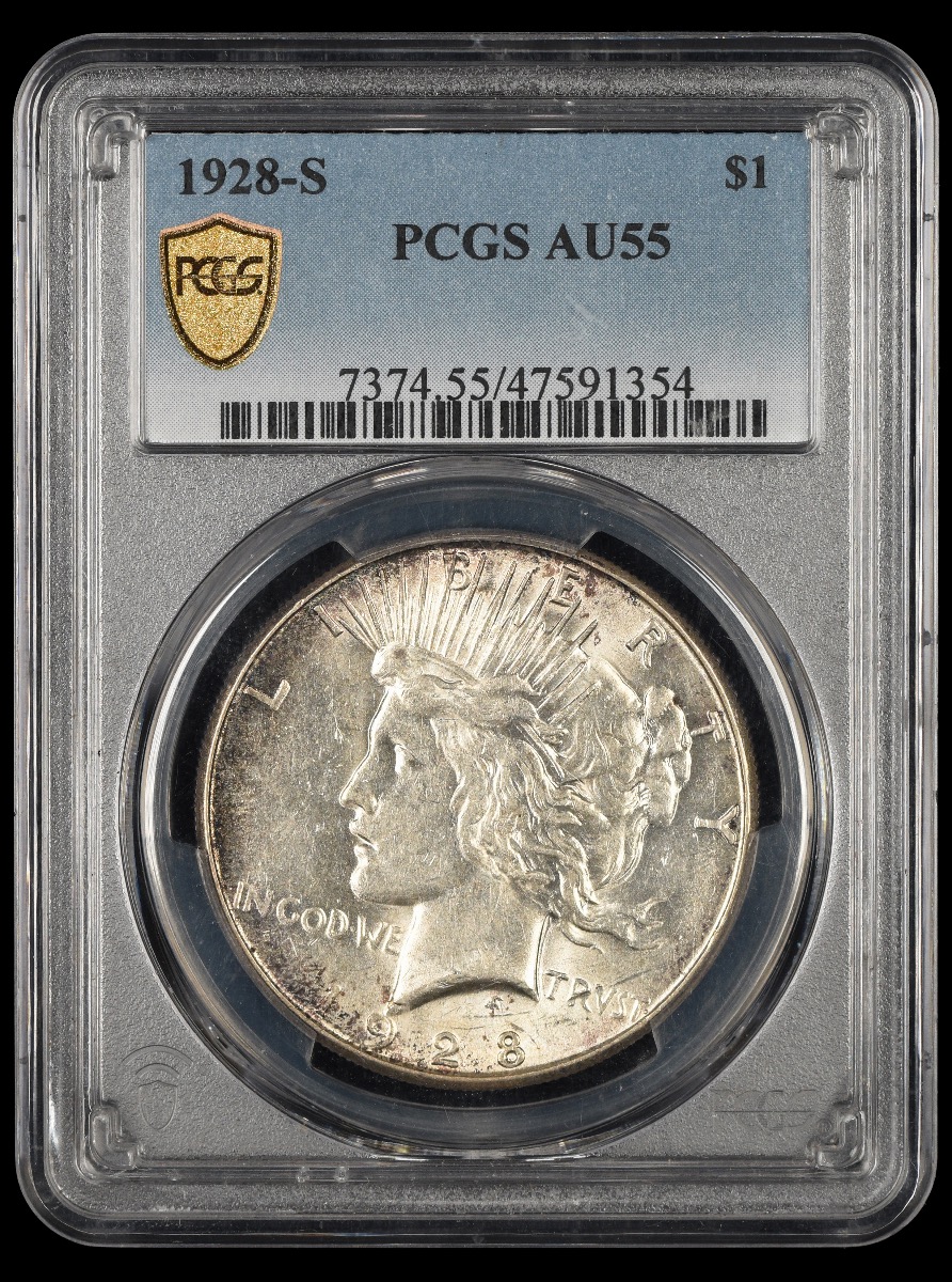 1928 S $1 PCGS AU55 AU55