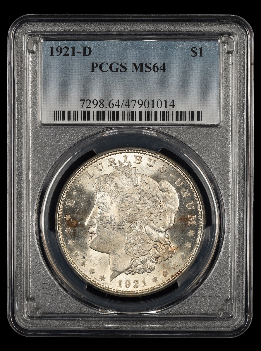 1921 D $1 PCGS MS64 64