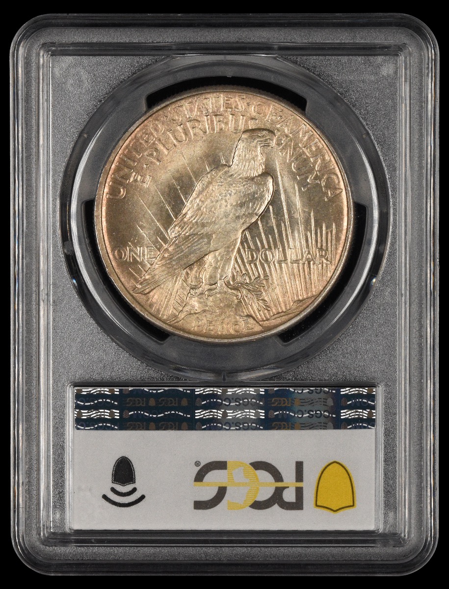 1921 $1 PCGS MS64 High Relief, Peace 64