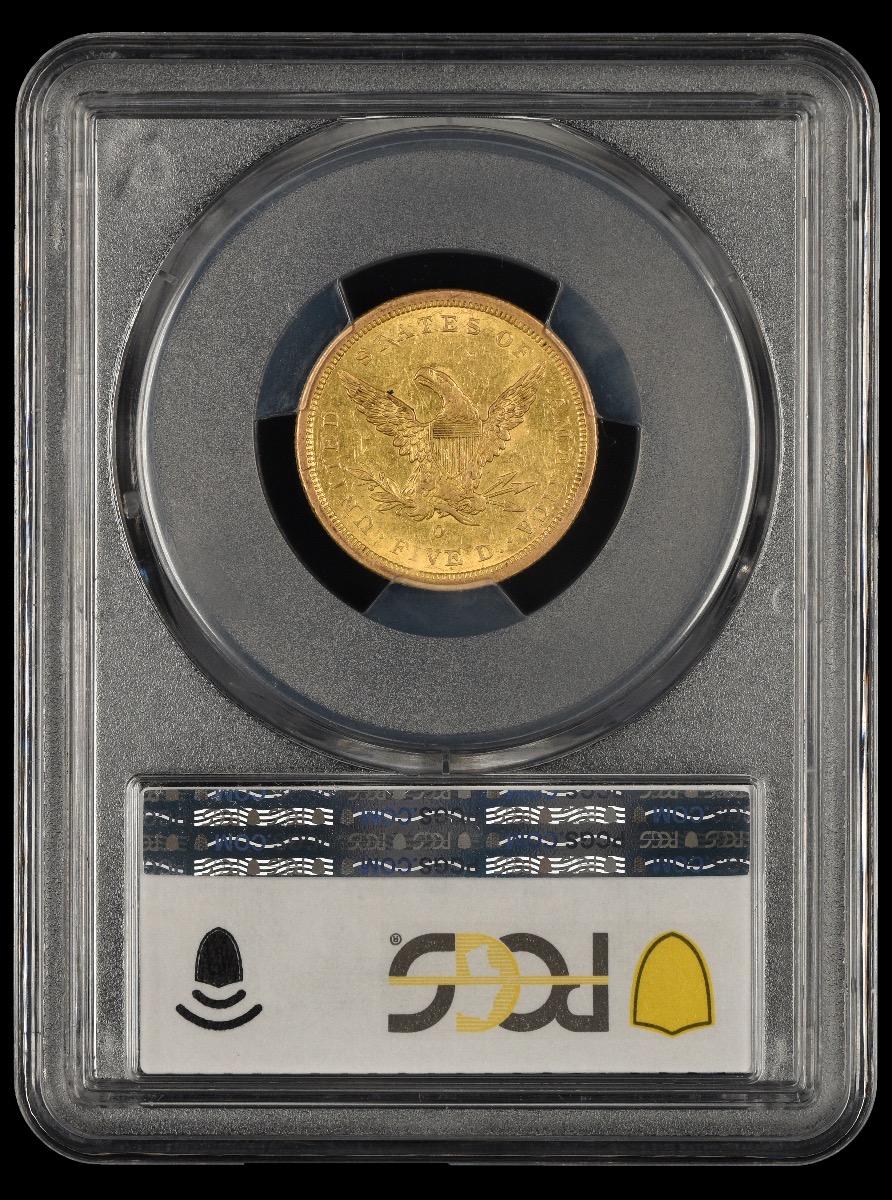 1843 O Small Letters $5 Gold PCG AU55 AU55