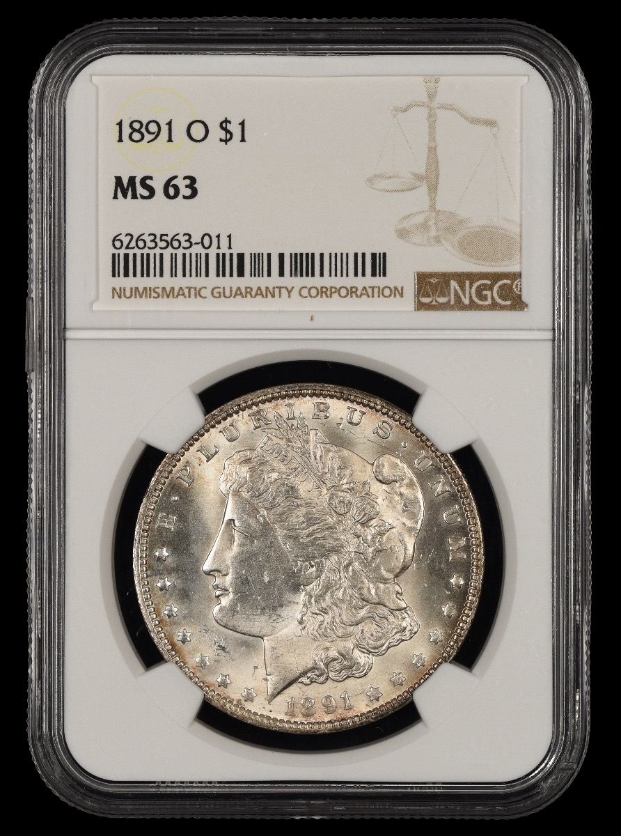1891 O $1 NGC MS63 63