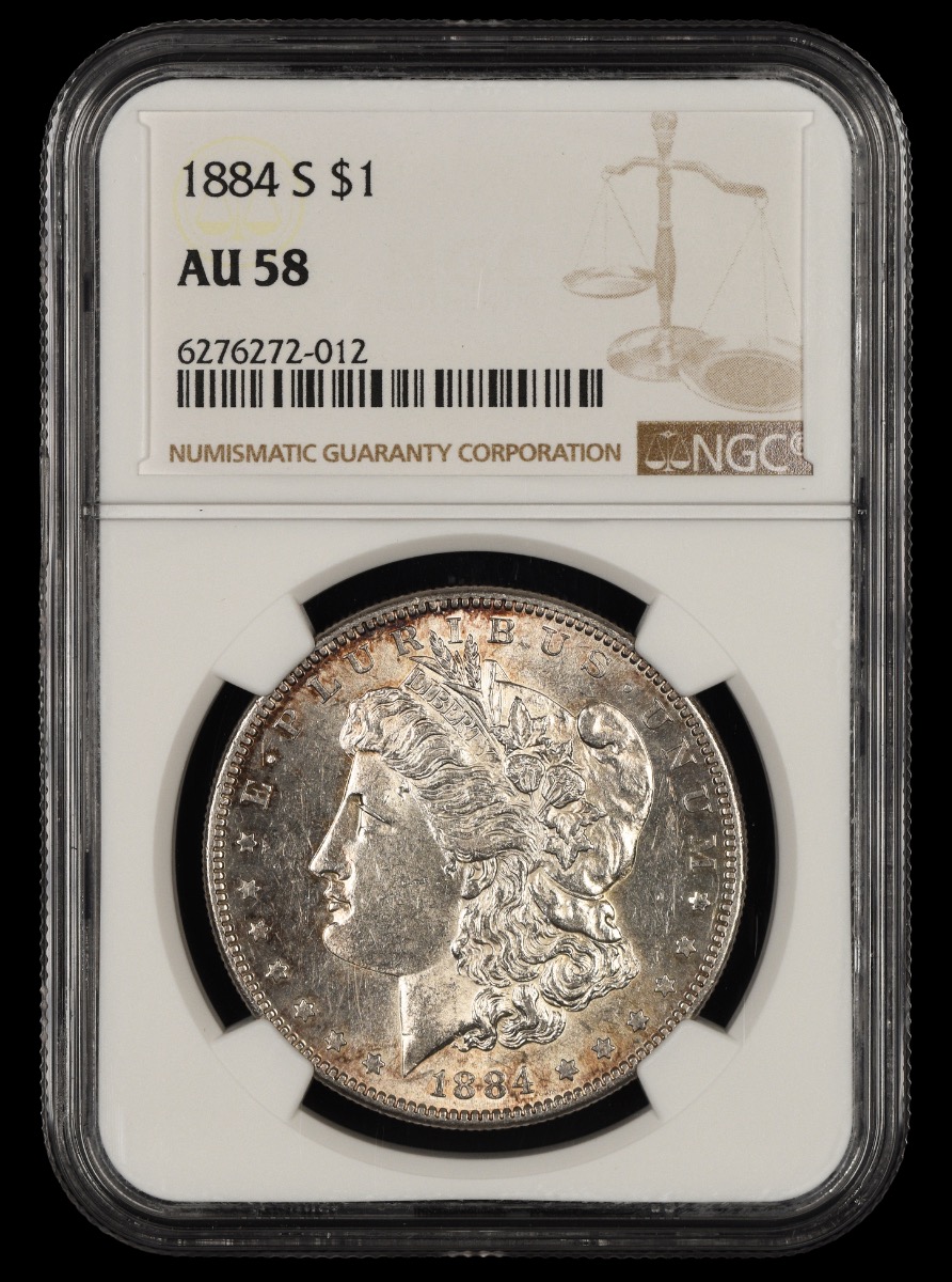 1884 S $1 NGC AU58 AU58