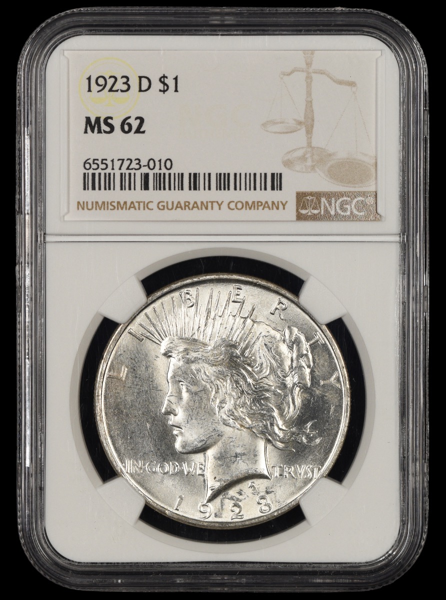 1923 D $1 NGC MS62 MS62