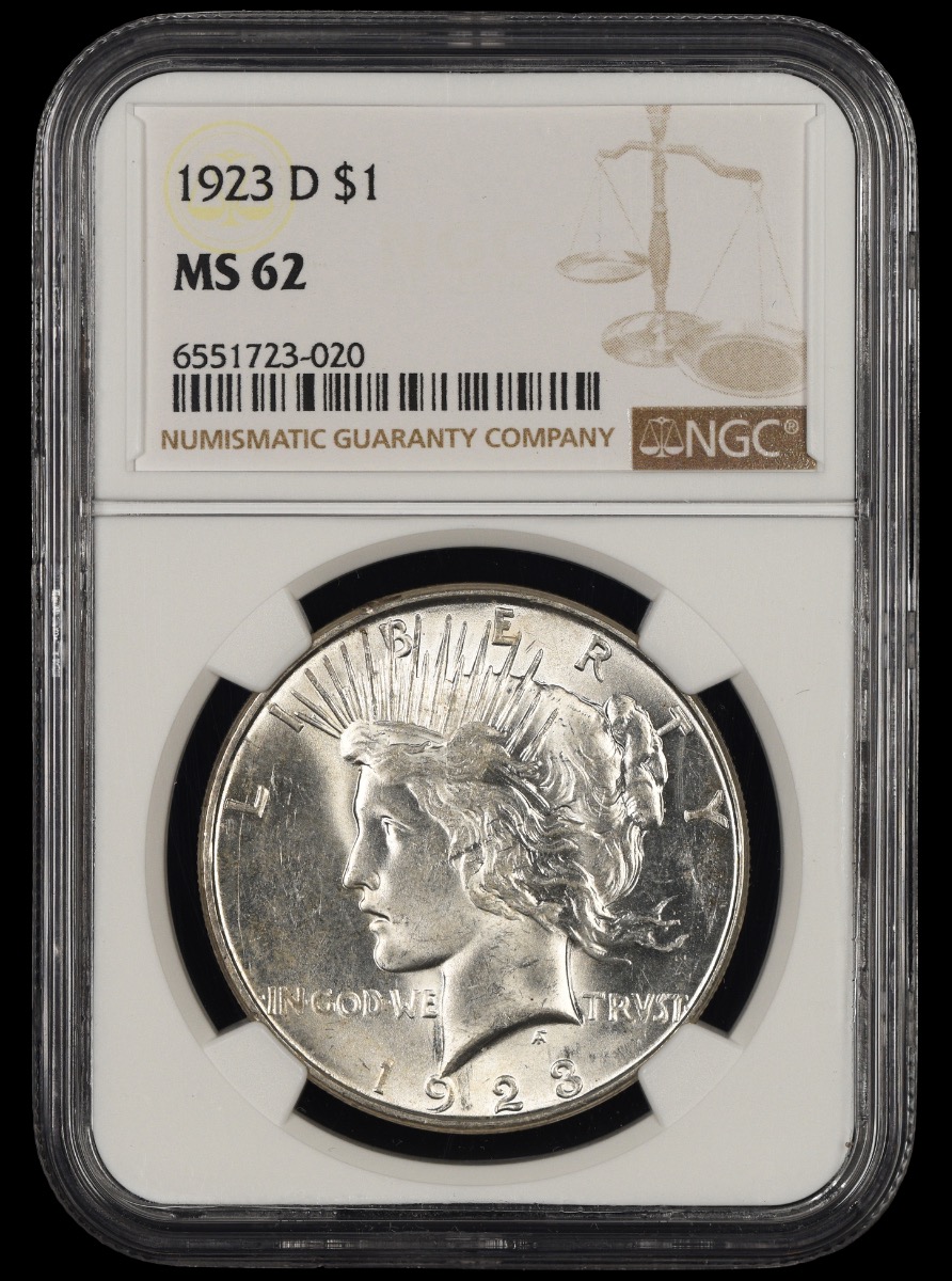 1923 D $1 NGC MS62 MS62