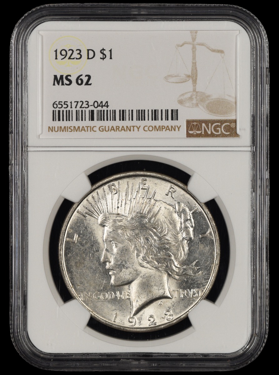 1923 D $1 NGC MS62 MS62