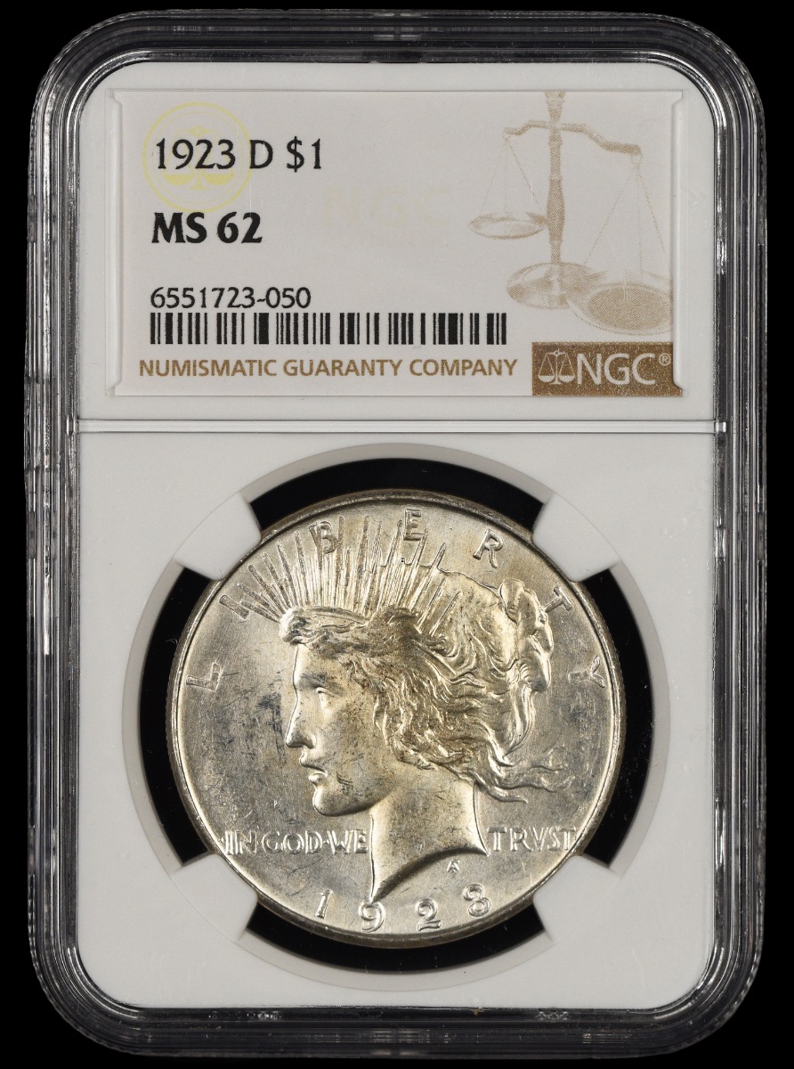 1923 D $1 NGC MS62 MS62