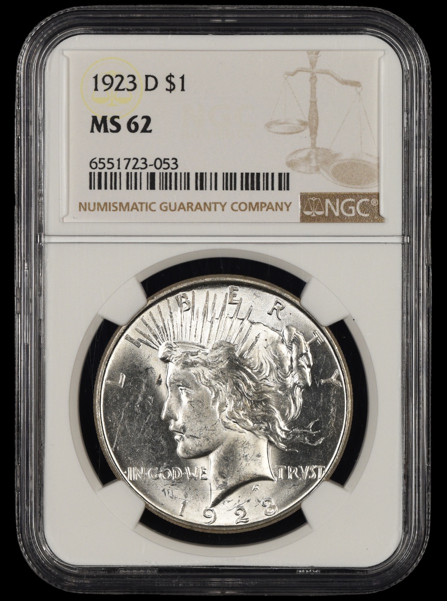 1923 D $1 NGC MS62 MS62