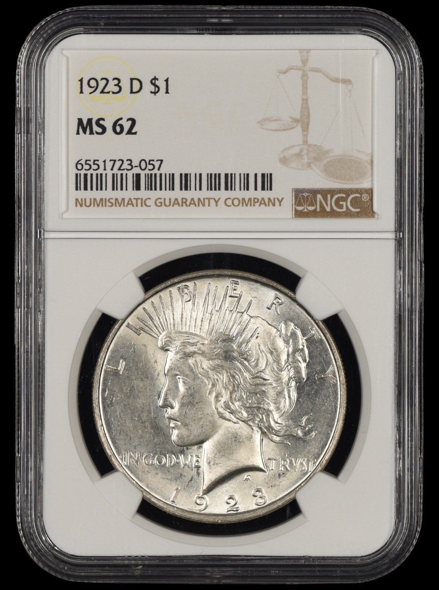 1923 D $1 NGC MS62 MS62
