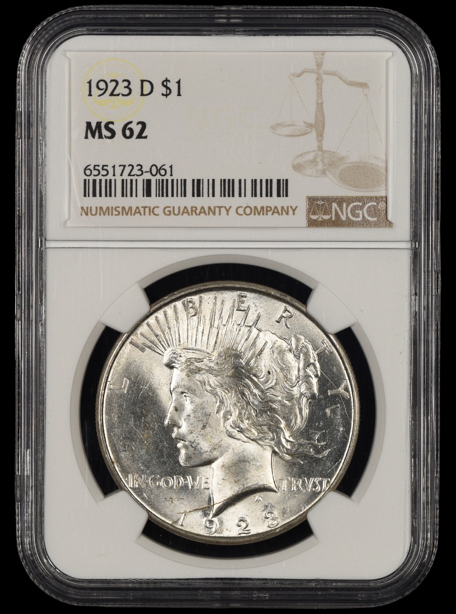 1923 D $1 NGC MS62 MS62