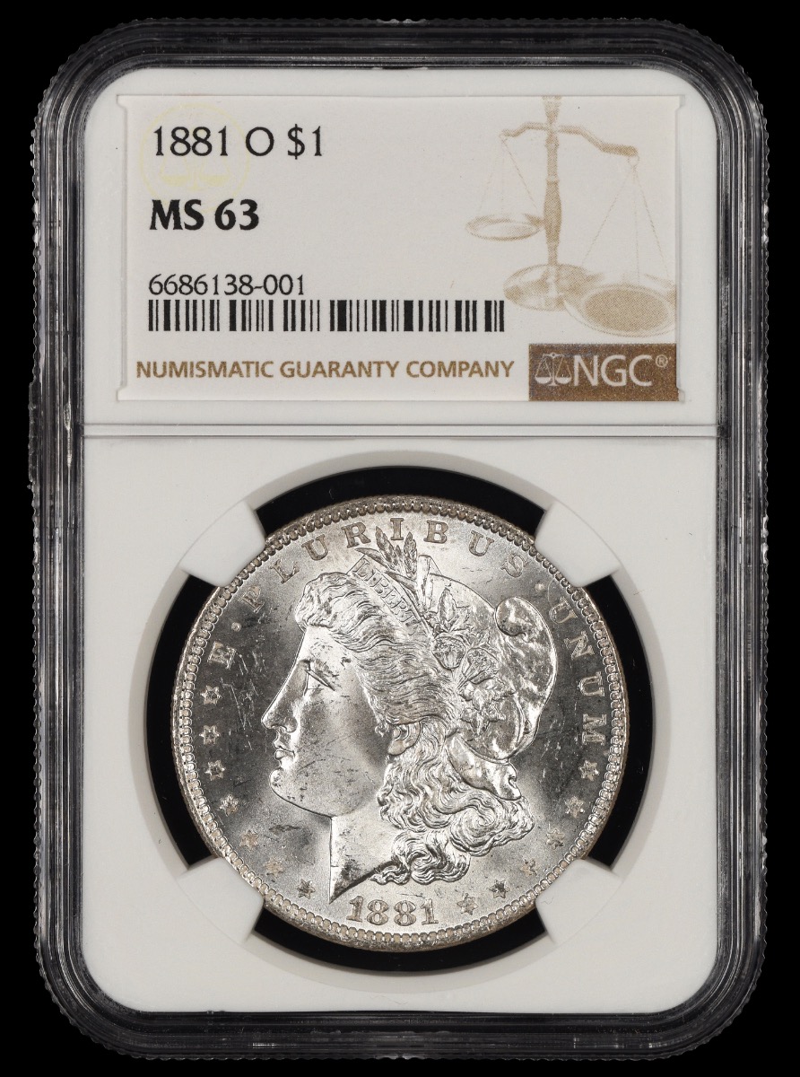 1881 O $1 NGC MS63 MS63