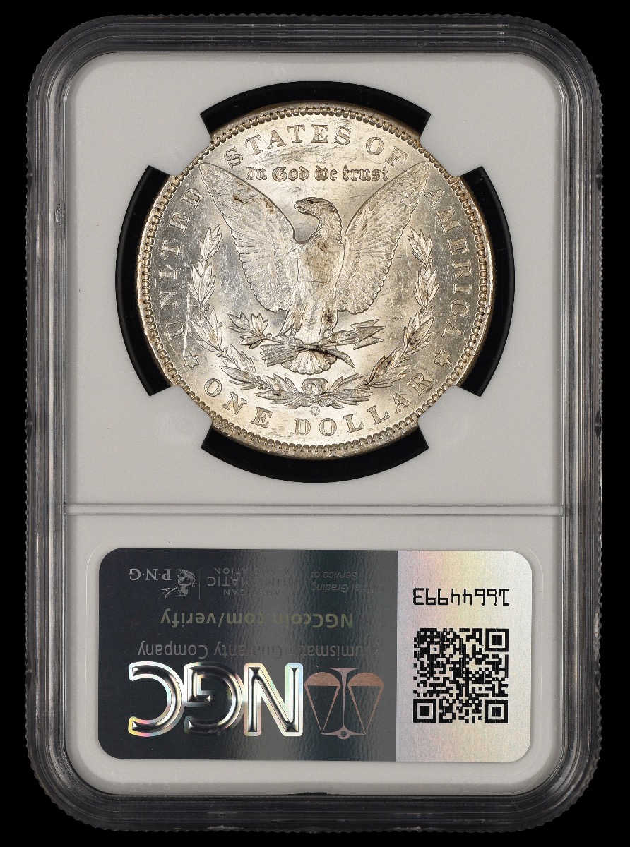 1892-O $1 VAM-5 DDO EAR Top 100 NGC AU53 Bill Fivaz Signature Label AU53