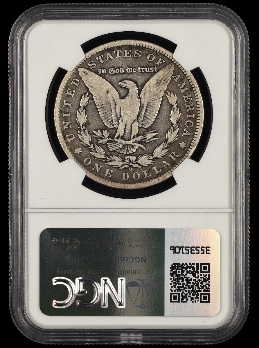 1888 O $1 NGC G4 Mint Error Obverse Misaligned Die Bill Fivaz Signature Label G4