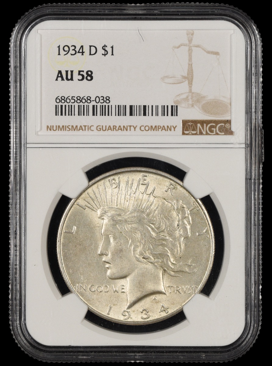 1934 D $1 NGC AU58 AU58