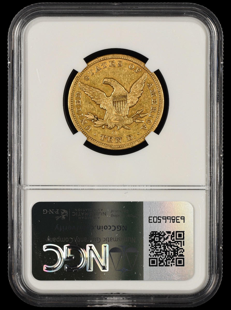 1850 O $10 Gold NGC AU53 AU53