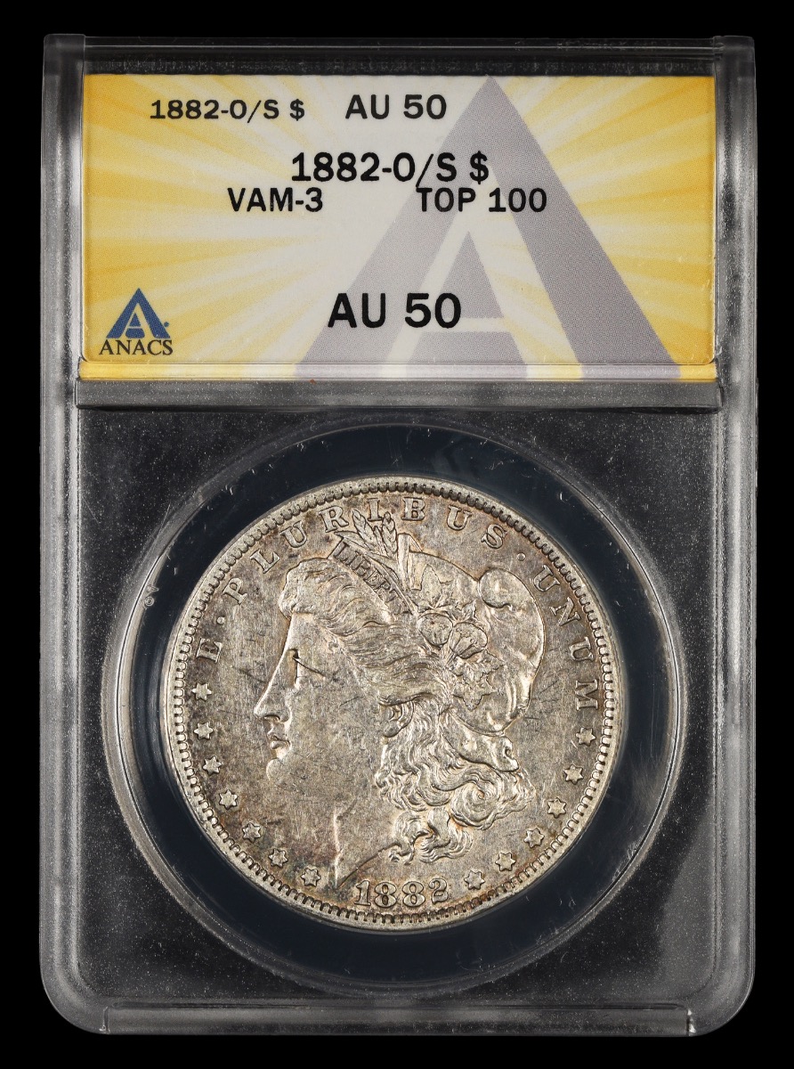 1882 O/S $1 ANACS AU50 VAM-3 Top 100 AU50