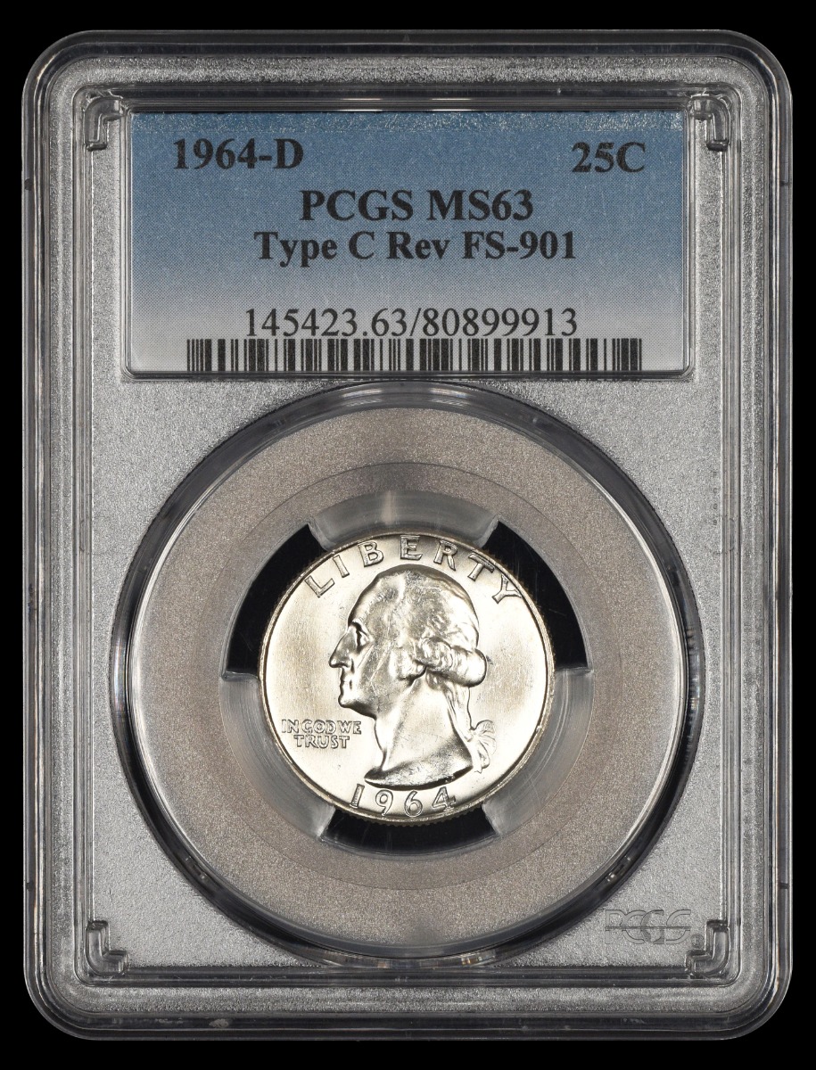 1964 D Washington Quarter Type C Reverse FS-901 PCGS  MS63